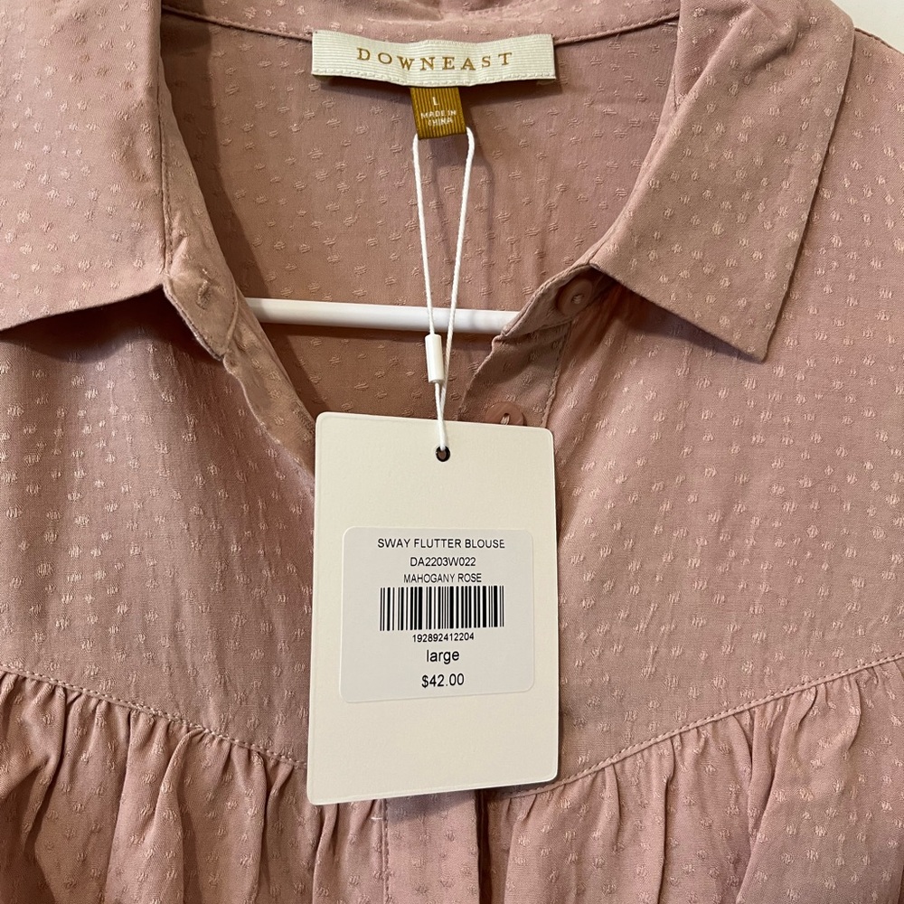 DownEast Pink Ruffle Blouse - Picture 9 of 9